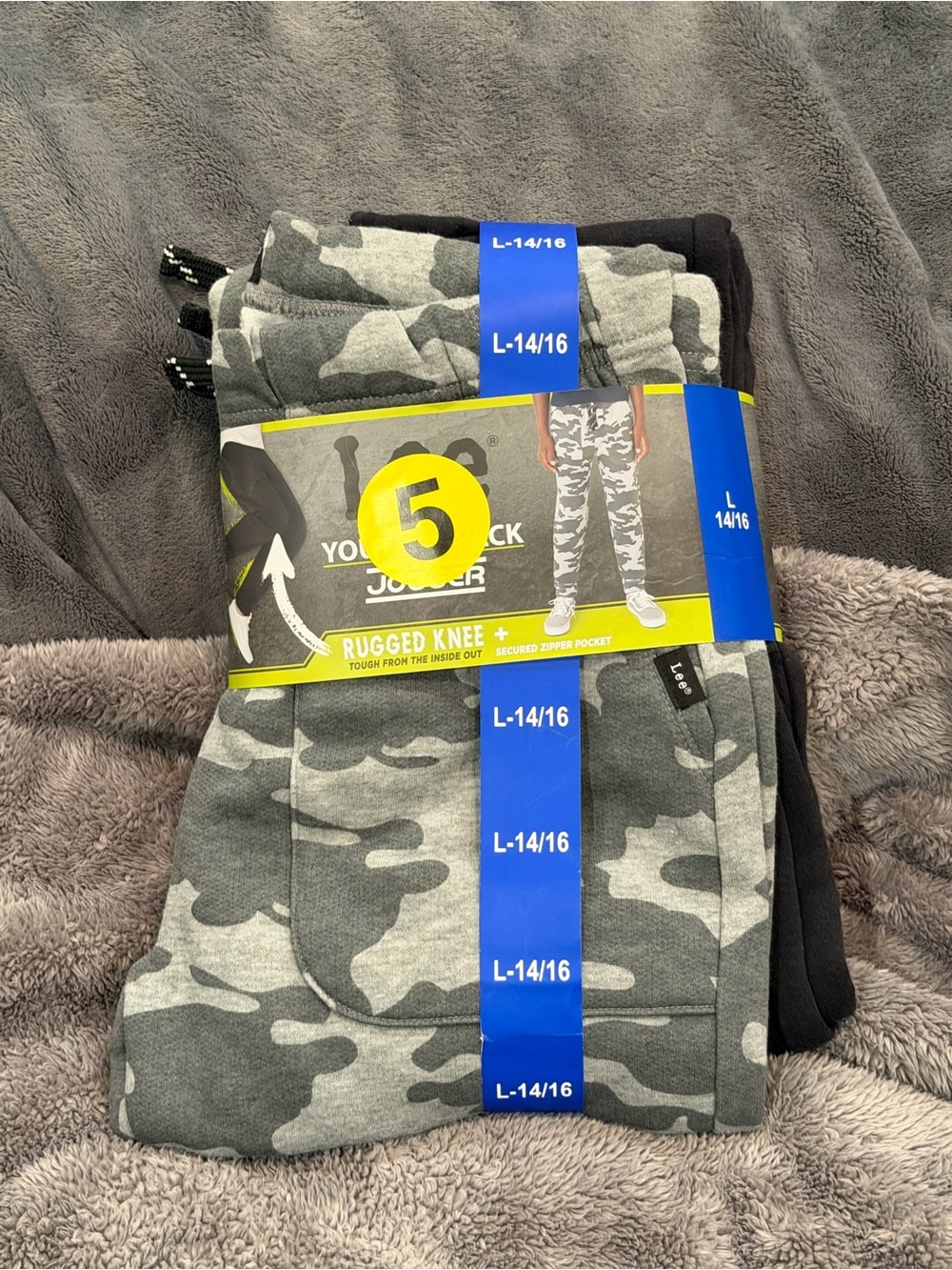 Kids' Gray Camo Jogger Pants - Pack of 2